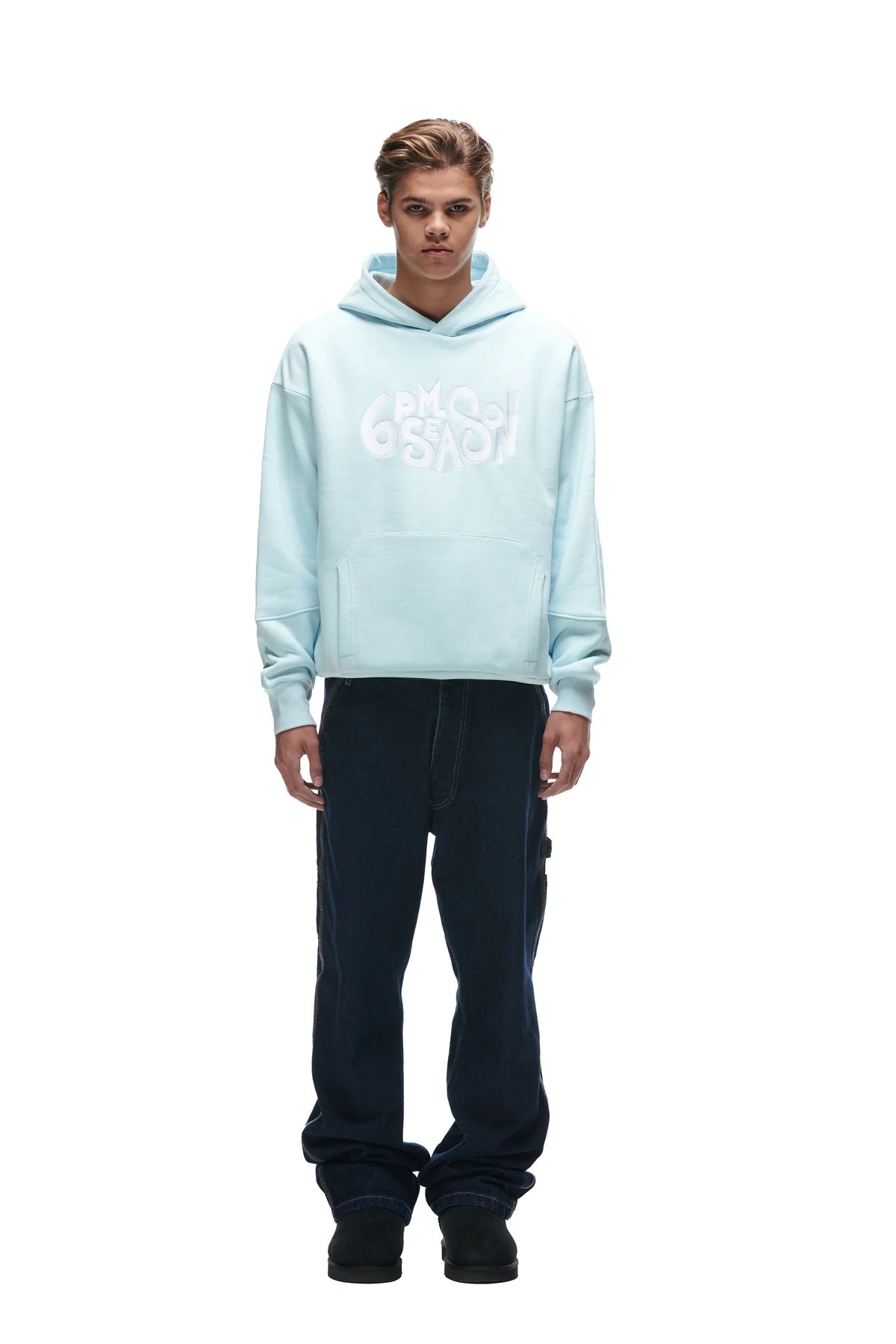 6PMDOUBLE HOODIE ICE BLUE