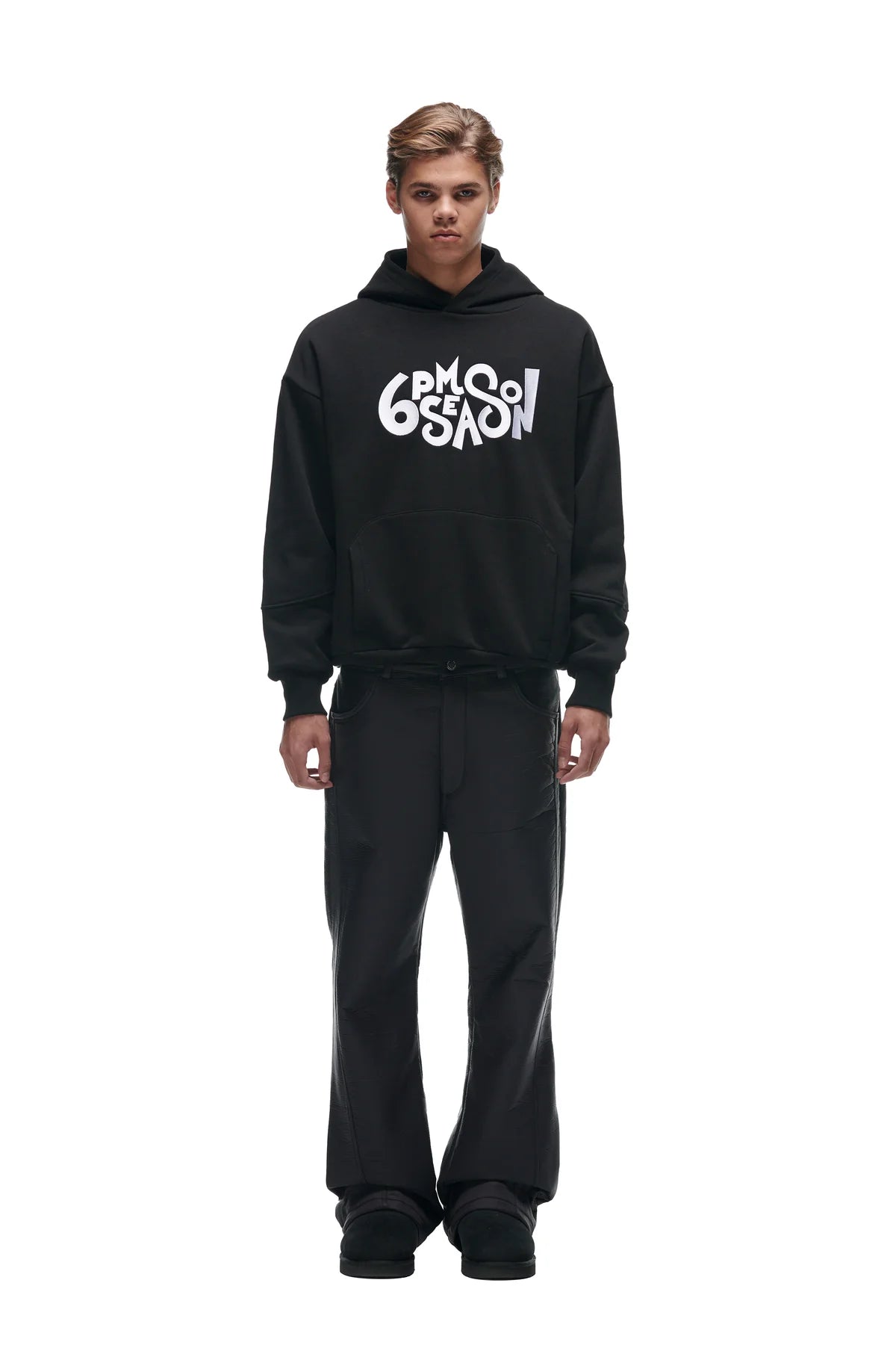 6PM DOUBLE HOODIE BLACK