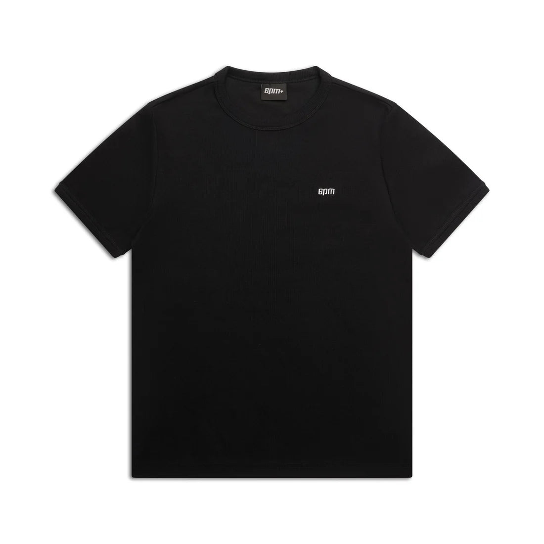 6PM RIBBED SLIM FIT TEE BLACK
